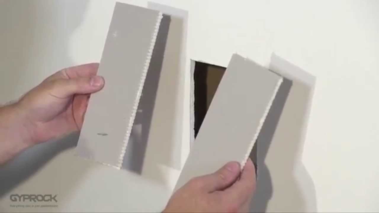 Repairing a hole in plasterboard