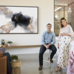 Clint and Hannah with their favourite piece from the collection, 'Make me blush'